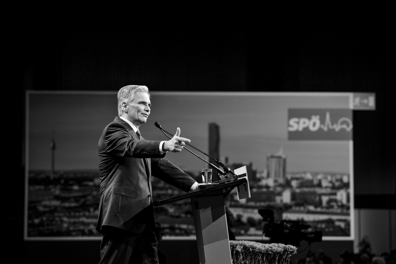 18.04.2015, Werner Faymannm beim Landesparteitag der SPÖ Wien.